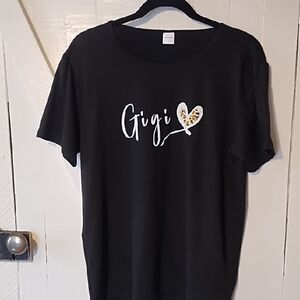 Black Short Sleeve Tee with Heart Design
